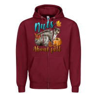 Burgundy Nuts About Fall Squirrel Zipper Hoodie - LillyAllenDesigns