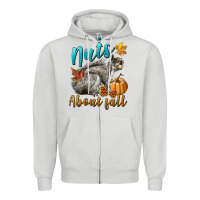 Nuts About Fall Squirrel Zipper Hoodie | Teevron