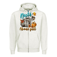 Oatmeal Heather Nuts About Fall Squirrel Zipper Hoodie - LillyAllenDesigns