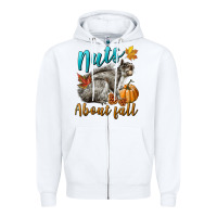 White Nuts About Fall Squirrel Zipper Hoodie - LillyAllenDesigns