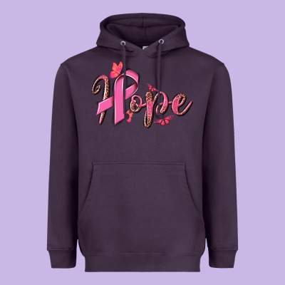 Hope Breast Cancer Heavyweight Hoodie Designed By Nancycooperartshop