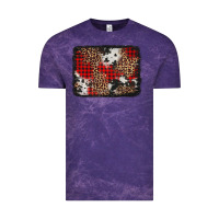 Cloud Purple distressed cowhide leopard christmas background Vintage Tee - Jasminsmagicworld