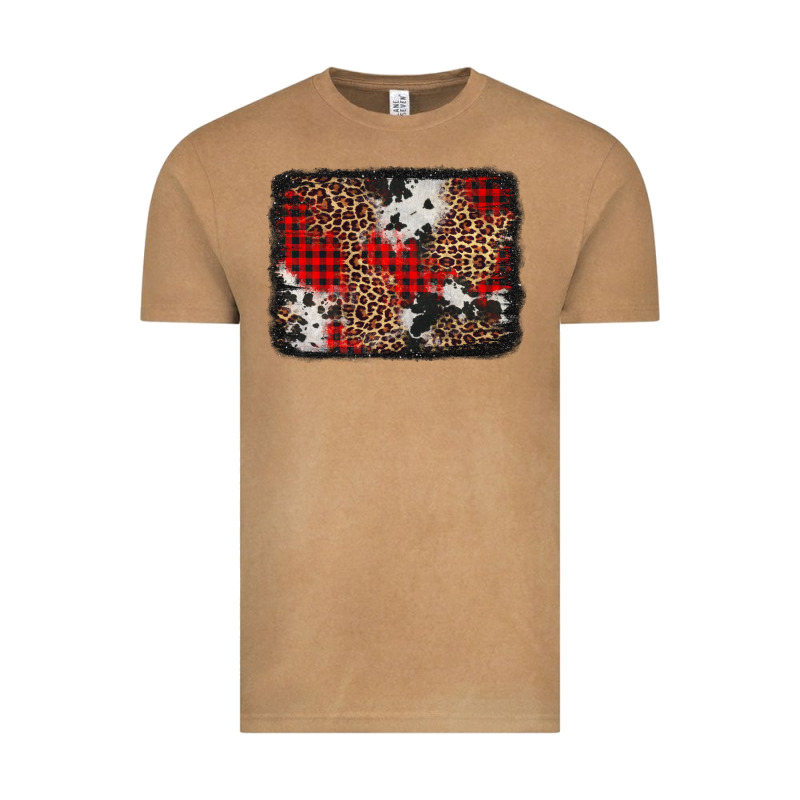 Distressed Cowhide Leopard Christmas Background Vintage Tee by Jasminsmagicworld | Teevron