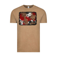 Vintage Coffee distressed cowhide leopard christmas background Vintage Tee - Jasminsmagicworld