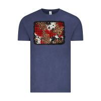 Vintage Denim distressed cowhide leopard christmas background Vintage Tee - Jasminsmagicworld