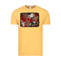 Vintage Mustard distressed cowhide leopard christmas background Vintage Tee - Jasminsmagicworld