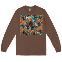Chestnut Thanksgiving Turkey sunflower turquoise Long Sleeve Tee - NancyCooperArtShop