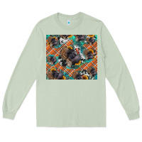 Matcha Thanksgiving Turkey sunflower turquoise Long Sleeve Tee - NancyCooperArtShop