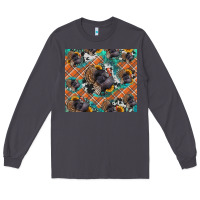 Smoke Thanksgiving Turkey sunflower turquoise Long Sleeve Tee - NancyCooperArtShop