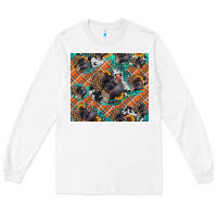 White Thanksgiving Turkey sunflower turquoise Long Sleeve Tee - NancyCooperArtShop