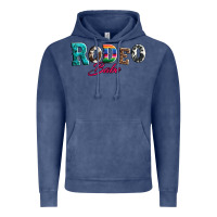 Vintage Denim rodeo babe turquoise serape cowhide leopard Vintage Hoodie - Artiststas