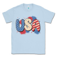 Dusty Blue usa Classic Tee - MaliasSmallBusiness