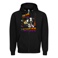 Black Moo I Mean Boo Holstein Cow Zipper Hoodie - LillyAllenDesigns