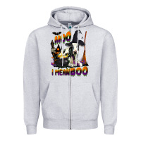 Heather Grey Moo I Mean Boo Holstein Cow Zipper Hoodie - LillyAllenDesigns