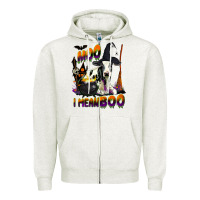 Oatmeal Heather Moo I Mean Boo Holstein Cow Zipper Hoodie - LillyAllenDesigns