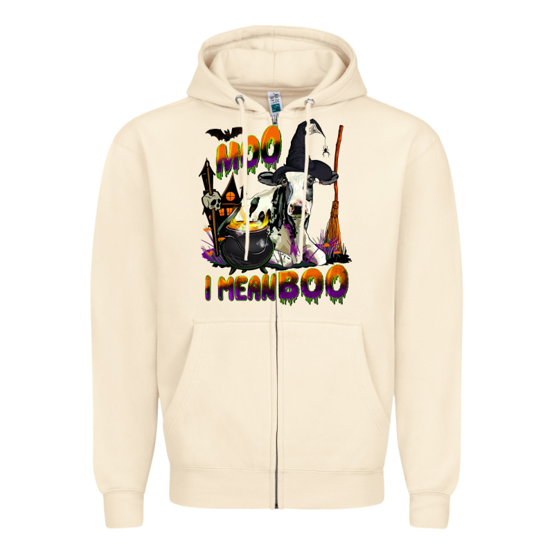 Moo I Mean Boo Holstein Cow Zipper Hoodie by LillyAllenDesigns | Teevron