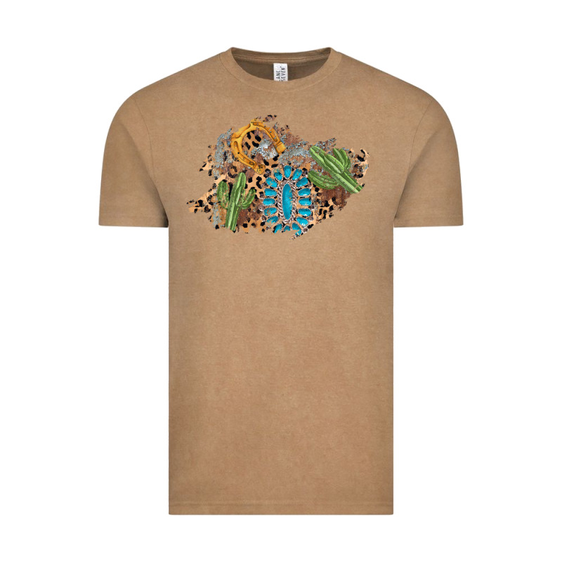 Horseshoe Leopard Gemstone Cactus Patch Vintage Tee by AdoDesignShop | Teevron