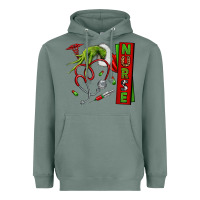 Sage Christmas Character Heavyweight Hoodie - NancyCooperArtShop