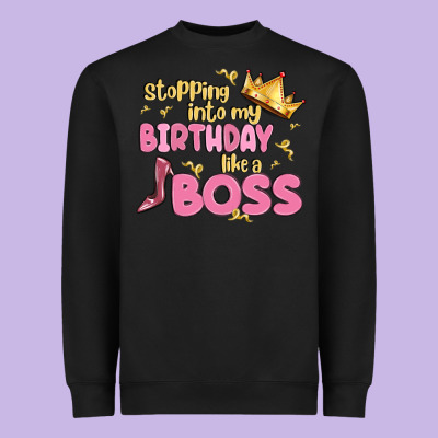 Birthday Boss Heavyweight Sweatshirt Designed By Maliassmallbusiness