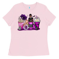 Bubblegum Pink wednesday coffee cups Ladies Tee - Zillion Design Studio