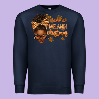 Have A Melanin Christmas Afro Woman Premium Sweatshirt Designed By Texasbilliewilder