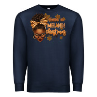 Navy Have a melanin Christmas afro woman Premium Sweatshirt - texasbilliewilder