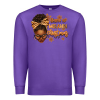 Purple Have a melanin Christmas afro woman Premium Sweatshirt - texasbilliewilder