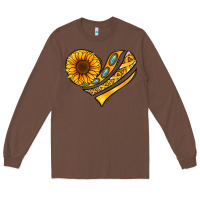 Chestnut Childhood Cancer Awareness heart Long Sleeve Tee - NancyCooperArtShop