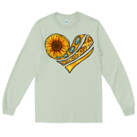 Matcha Childhood Cancer Awareness heart Long Sleeve Tee - NancyCooperArtShop