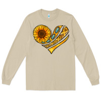 Mushroom Childhood Cancer Awareness heart Long Sleeve Tee - NancyCooperArtShop