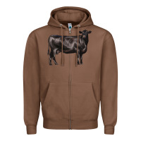 Chestnut black angus cow Zipper Hoodie - LillyAllenDesigns