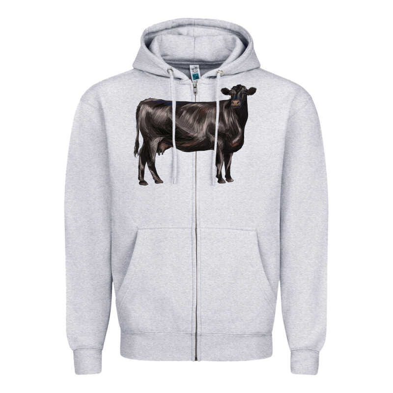 Black Angus Cow Zipper Hoodie by LillyAllenDesigns | Teevron