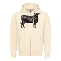 Sandshell black angus cow Zipper Hoodie - LillyAllenDesigns