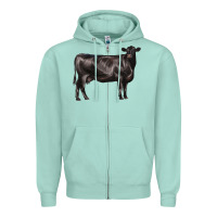 Seafoam black angus cow Zipper Hoodie - LillyAllenDesigns