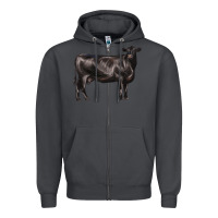 Smoke black angus cow Zipper Hoodie - LillyAllenDesigns