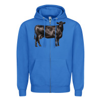 True Royal black angus cow Zipper Hoodie - LillyAllenDesigns