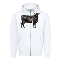 White black angus cow Zipper Hoodie - LillyAllenDesigns