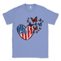 Colony Blue 4th of july american flag heart butterfly Classic Tee - MaliasSmallBusiness