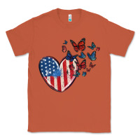 Copper 4th of july american flag heart butterfly Classic Tee - MaliasSmallBusiness
