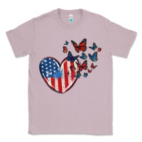 Lilac 4th of july american flag heart butterfly Classic Tee - MaliasSmallBusiness