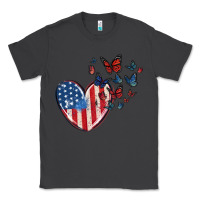 Smoke 4th of july american flag heart butterfly Classic Tee - MaliasSmallBusiness