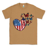 Toasted Coconut 4th of july american flag heart butterfly Classic Tee - MaliasSmallBusiness