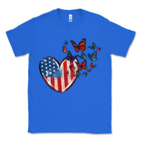 True Royal 4th of july american flag heart butterfly Classic Tee - MaliasSmallBusiness