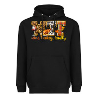 Black WTF Wine Turkey Family Heavyweight Hoodie - texasbilliewilder