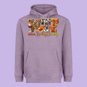 Wtf Wine Turkey Family Heavyweight Hoodie Designed By Texasbilliewilder