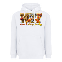 White WTF Wine Turkey Family Heavyweight Hoodie - texasbilliewilder