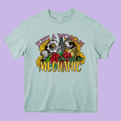Just A Woman Who Loves Her Mechanic Heavy Core Tee Designed By Sublimationcraftshop