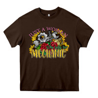 Chocolate Brown just a woman who loves her mechanic Heavy Core Tee - SublimationCraftShop