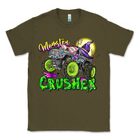 Army Green Monster Crusher Classic Tee - CowhideDigitalArt