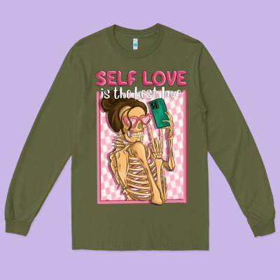 Self Love Is The Best Love Long Sleeve Tee Designed By Maliassmallbusiness